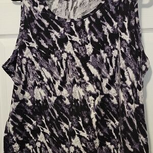 LuLaRoe Black & White Tie-Dye Sleeveless Tank
